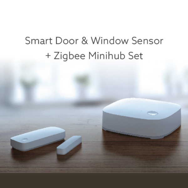 [1แถม1] LAMPTAN ชุดSmart Door & Window Sensor+ Zigbee Minihub Set