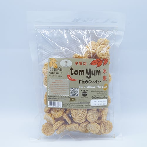 ข้าวแต๋นรสต้มยำ 100 กรัม ถุงซิป 6 ถุง