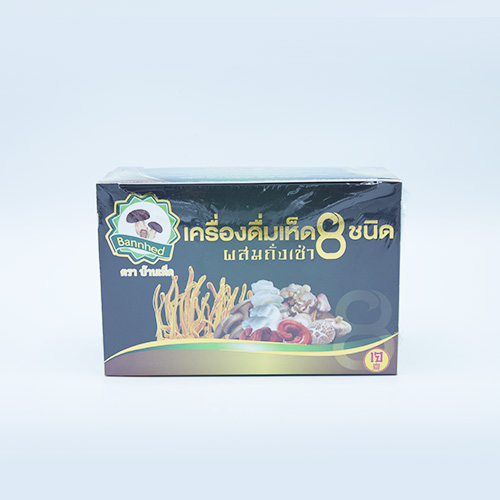 บ้านเห็ด เครื่องดื่มเห็ด 8 ชนิด 1เซต มี 6 ขวด 2 กล่อง