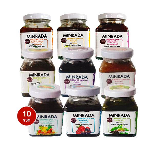 Minrada Organic Jam ขวดละ 220 g บรรจุ 10 ขวด