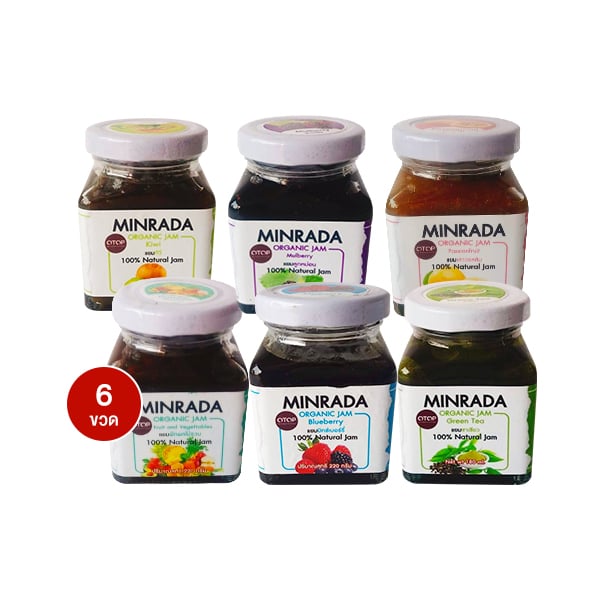 Minrada Organic Jam ขวดละ 220 g บรรจุ 6 ขวด
