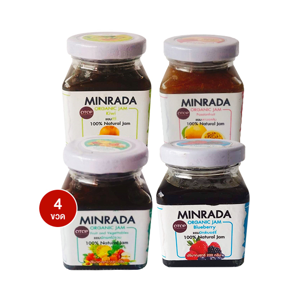 Minrada Organic Jam ขวดละ 220 g บรรจุ 4 ขวด