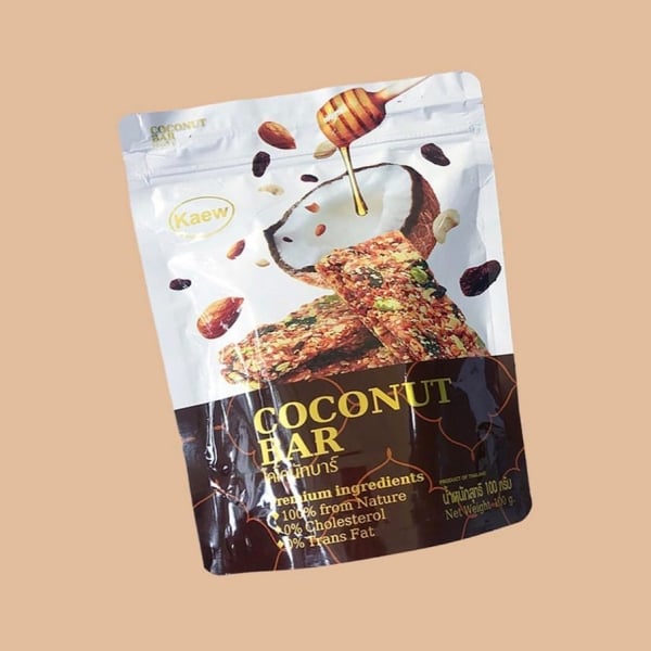 ธัญพืชอบกรอบ coconut bar 100 กรัม