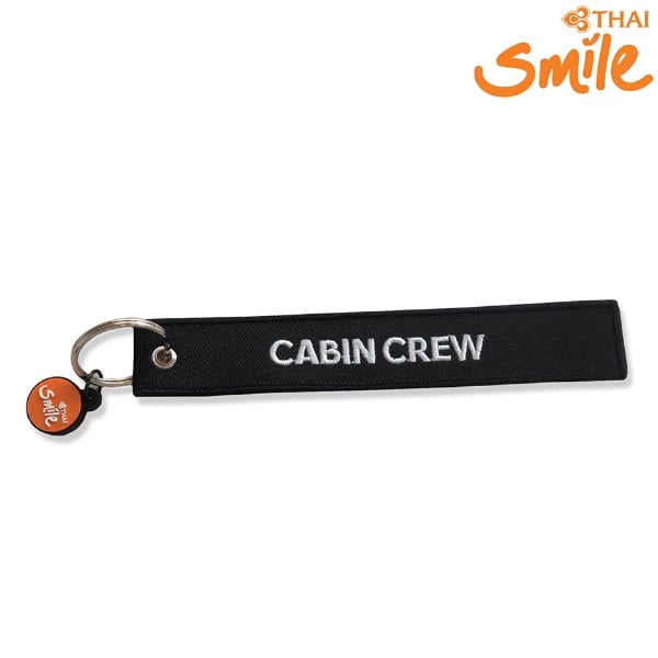 Thai Smile Airways - SMILE SHOP พวงกุญแจปักลาย REMOVE BEFORE FLIGHT (CABIN CREW)