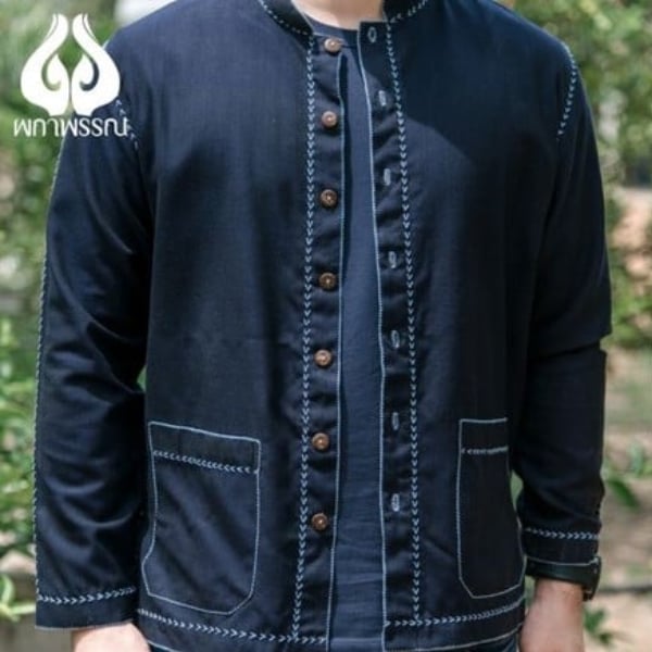 เสื้อจุบหม้อ ปักลายด้นมือ (ลายแหลม)