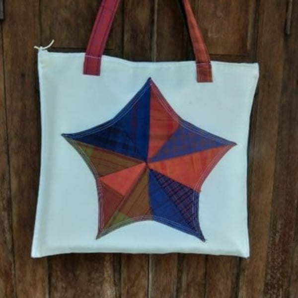 ถุงผ้า Handmade ต่อ ลายผ้าย้อมโคลนทะเล