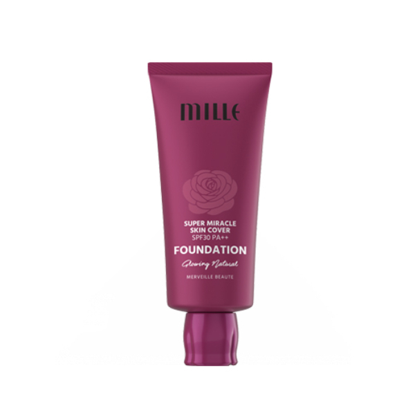 MILLE รองพื้นคุมมัน SUPER MIRACLE SKIN COVER FOUNDATION SPF 30 PA++ 30G. (#02 GLOWING NATURAL)