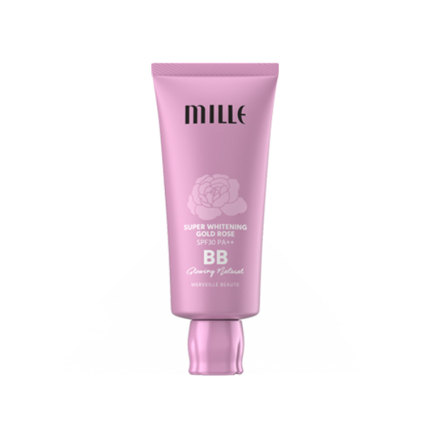 MILLE บีบีครีม SUPER WHITENING GOLD ROSE BB CREAM SPF30 PA++ 30G. (#02 GLOWING NATURAL)