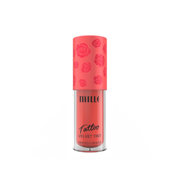 MILLE ลิปทิ้นท์เนื้อกำมะหยี่ Tattoo Velvet Tint 3.5G (#02 STRAWBERRY MOUSSE)