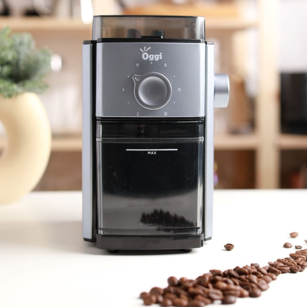 เครื่องบดกาแฟไฟฟ้าอัตโนมัต Oggi รุ่น Square เฟืองบด แบบ flat รุ่นใหม่สุด กระทัดรัด NEW Automatic Coffee Grinder OGGI SQ2