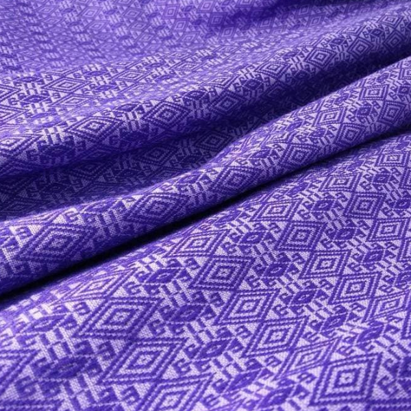 ผ้าคลุมไหล่ ผ้าฝ้ายทอมือลายขิด (น้ำเงิน) ย้อมสีธรรมชาติ ขนาด 78x200 cm