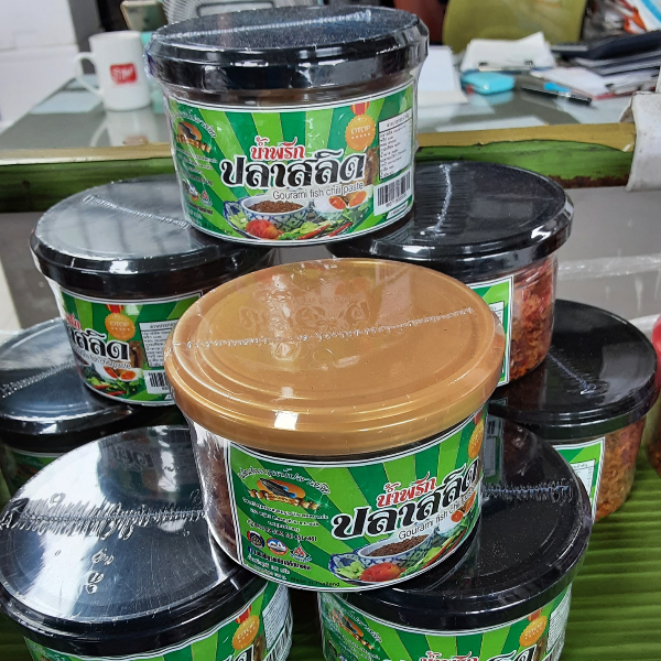 น้ำพริกปลาสลิด แสนสมบูรณ์ปลาสลิดบางบ่อ (18 กระปุก ๆ ละ 50 กรัม)
