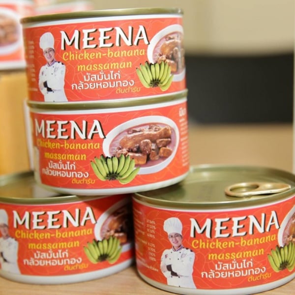 มัสมั่นไก่กล้วยหอมทอง บรรจุกระป๋อง ตรา MEENA ขนาด 185 กรัม จำนวน 4 กระป๋อง