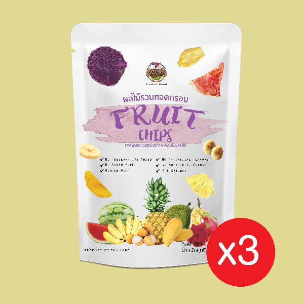 Mixed Fruit chips ผลไม้รวมกรอบ ขนาด 35 กรัม (แพ็ก 3 ซอง)