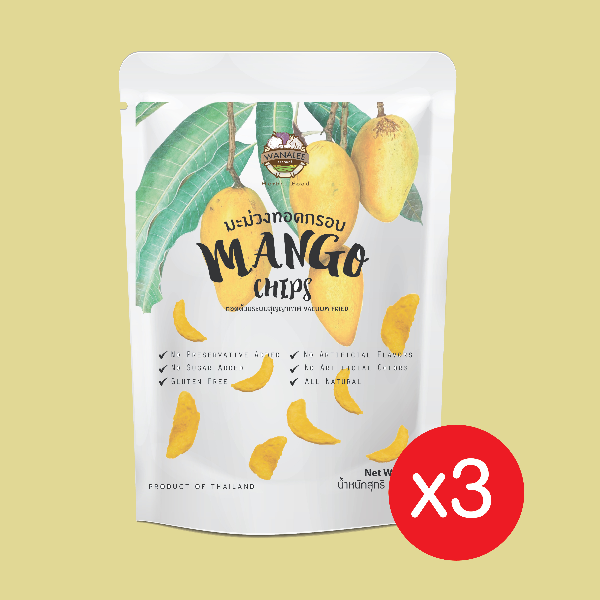 Mango chips มะม่วงทอดกรอบ ขนาด 35 กรัม (แพ็ก 3 ซอง)