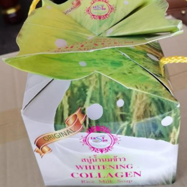 Easy spa อีซี่สปา สบู่น้ำนมข้าวผสมคอลลาเจน ขนาด 50 กรัม จำนวน 12 ก้อน