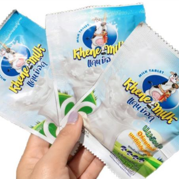 นมอัดเม็ดแคนมิลค์ (Khene Milk) ผลิตจากนมโคแท้ 1 แพ็ก บรรจุ 12 ซอง