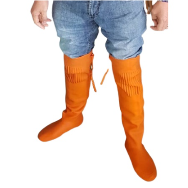 รองเท้ายางพารากันน้ำ สีส้ม เบอร์ 3 (ขนาดฝ่าเท้า 25 เซนติเมตร)