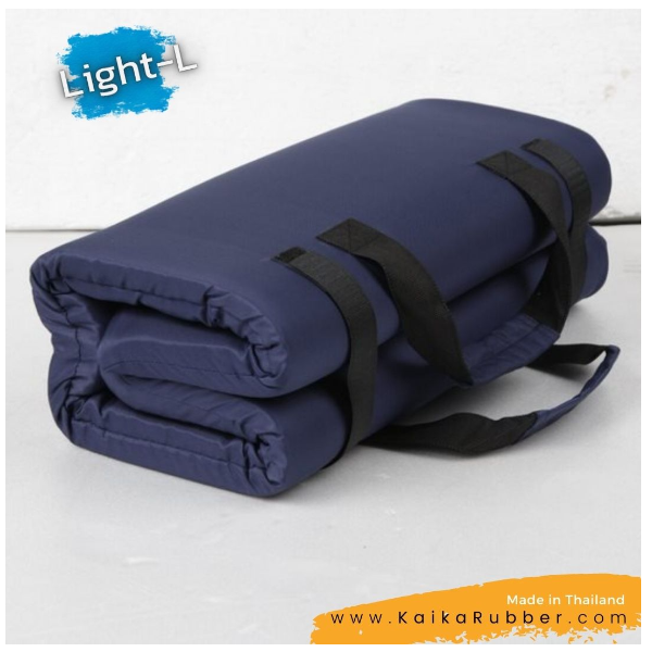 เบาะรองนั่งสมาธิ Kaika รุ่น Light-L (2พับ) -สีกรม ผ้ากันน้ำ กันไรฝุ่น