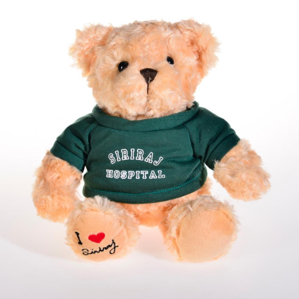 Teddy Bear Plush ตุ๊กตาหมีศิริราชเสื้อสีเขียว ตุ๊กตาที่ระลึกโรงพยาบาลศิริราช