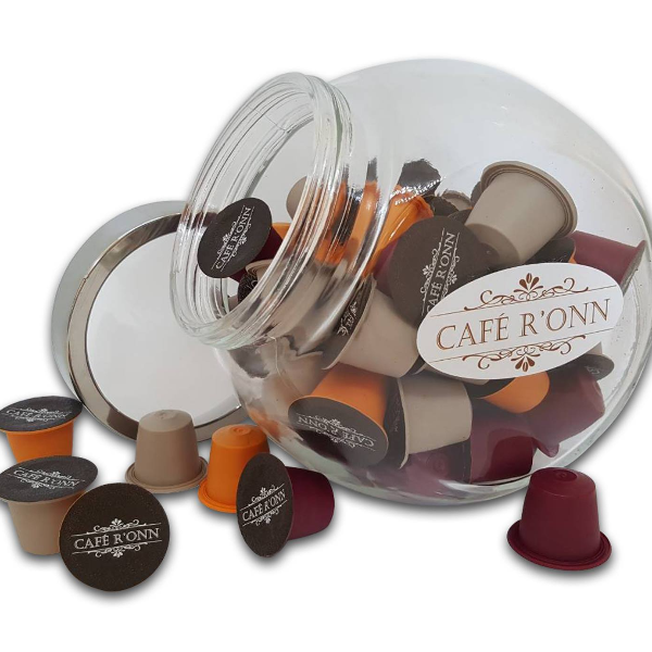 แคปซูลกาแฟ CAFE RONN อาราบิก้า100% สามารถใช้ร่วมกับเครื่อง Nespresso ได้ (60 แคปซูล/โหลแก้ว)