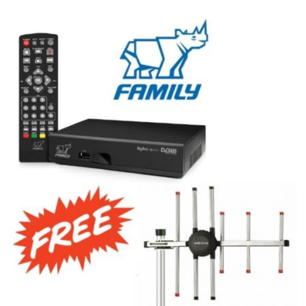 Family เครื่องรับสัญญาณดิจิตอลทีวี  F-Visual  แถมฟรี เสาอากาศภายนอก