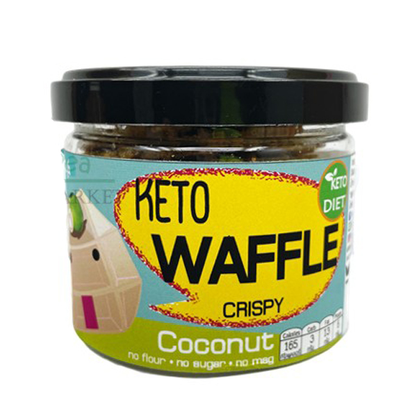 KETO คีโตวาฟเฟิลอัลมอนด์กรอบ รสมะพร้าว (กระปุกละ 40 กรัม)