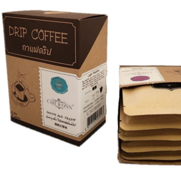 กาแฟดริป CAFE RONN อาราบิก้า100%คั่วอ่อน 10กรัม x5 ซอง(รวม50g.)กล่อง