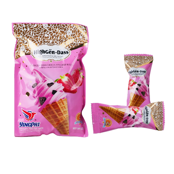 Yingpai เวเฟอร์โคนสอดไส้ รสสตรอว์เบอร์รี300 กรัม
