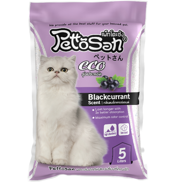 ทรายแมว Pettosan กลิ่นแบล็คเคอร์แรนด์ 5 ลิตร