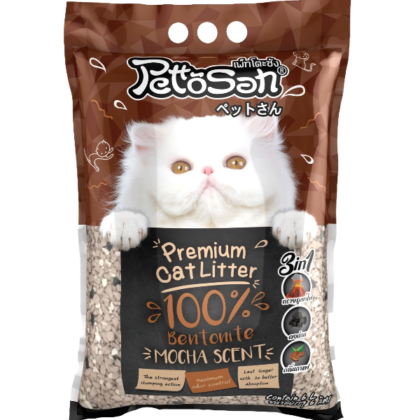 ทรายแมว Pettosan ภูเขาไฟ กลิ่น Mocha 6 ลิตร