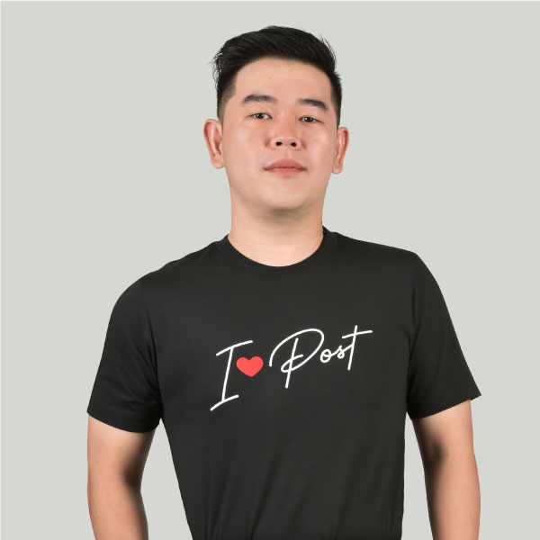 เสื้อยืดไปรษณีย์ไทย I LOVE POST  สีดำ