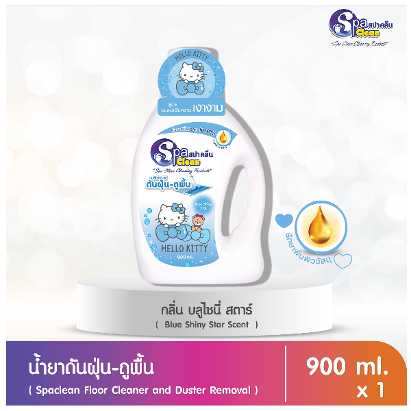 สปาคลีน ผลิตภัณฑ์ดันฝุ่น-ถูพื้น สูตรเงางาม เวาวับ กลิ่น บลู ชายน์นี่ สตาร์ ขนาด 900 มล.